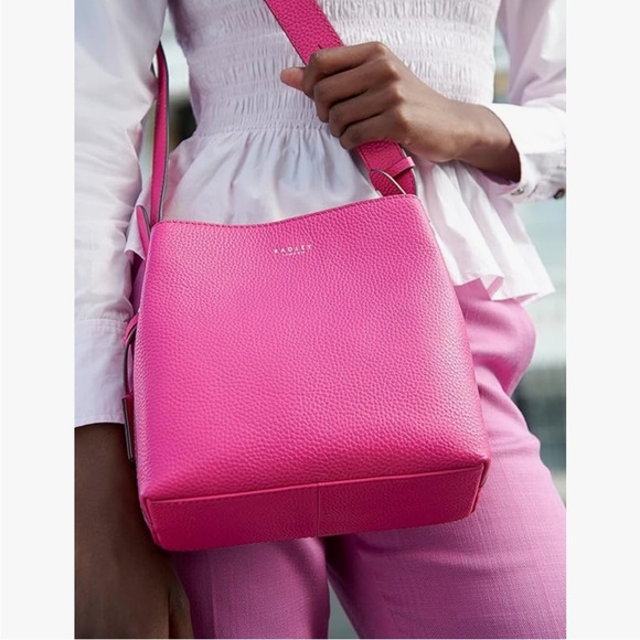 RADLEY London Dukes Place Medium Compartment Pink Leather Crossbody Bag NEW - Picture 1 of 16